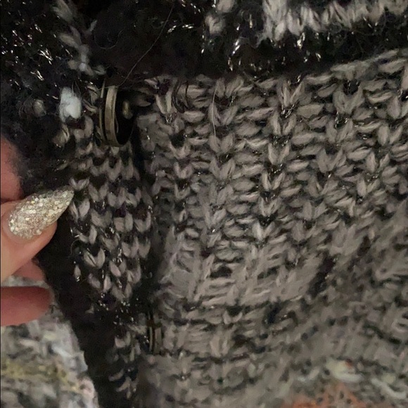 Free People wool Christmas tree sweater RARE holiday black multicolor small - Picture 7 of 8